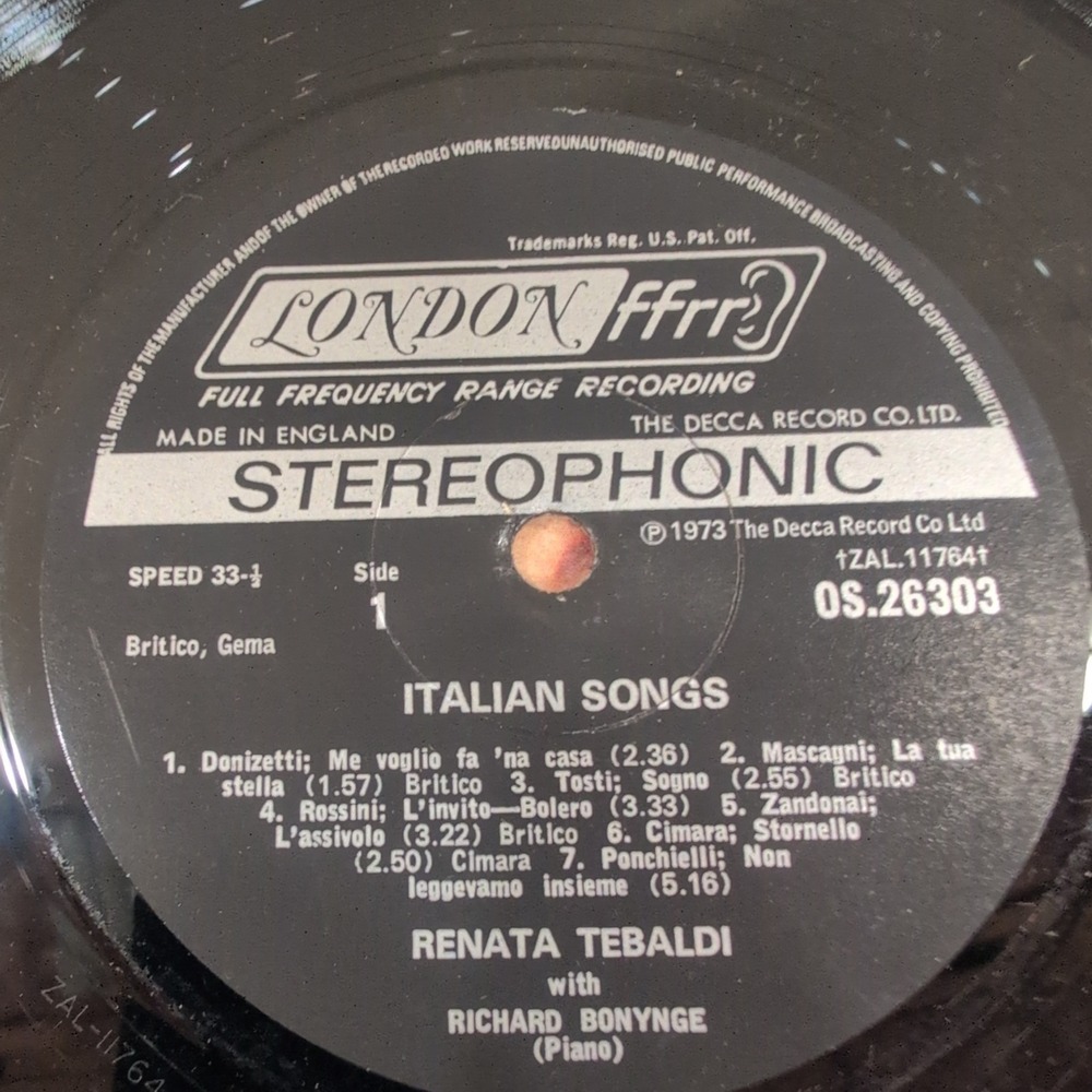 Renata Tebaldi in Concert Richard Bonynge Piano London fffr Vinyl LP OS 26303 - Picture 4 of 6